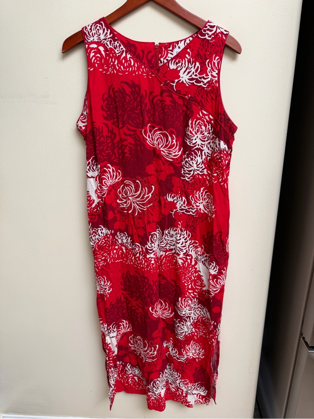 Vintage ‘Iolani Red Floral Sleeveless Maxi Dress Made in Hawaii